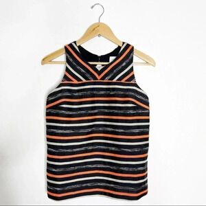 HD in Paris Black and Orange Striped Tank Top